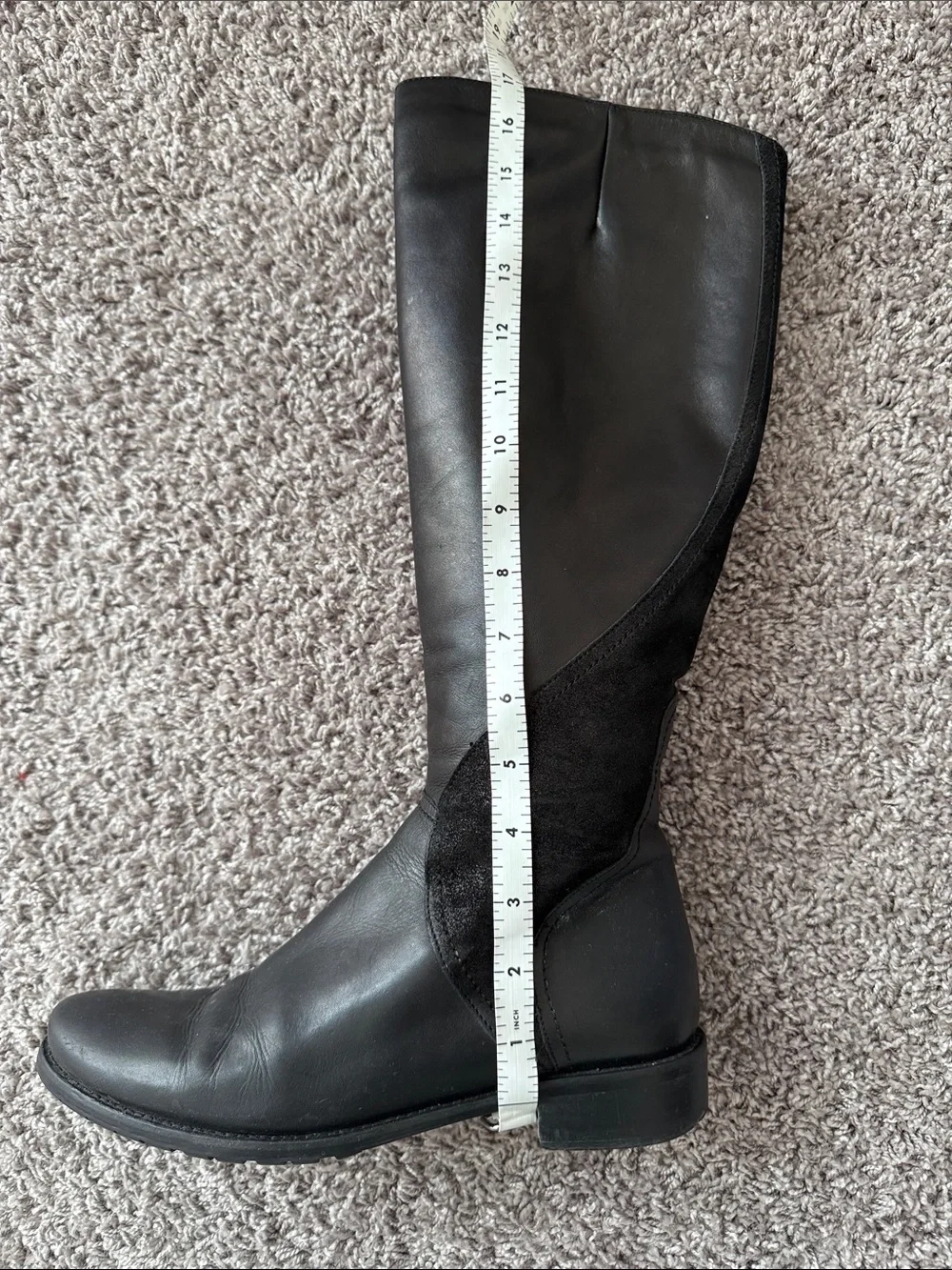Italian Leather Knee High Boots Black Artisan Made Side Zip Size 9